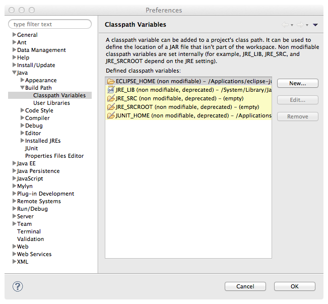 classpath variables